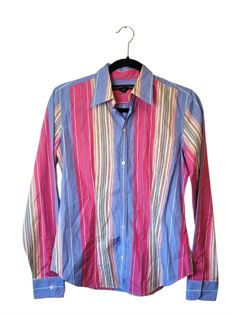 Ralph Lauren Vertical Multi-Stripe Button-Down Shirt Size 6